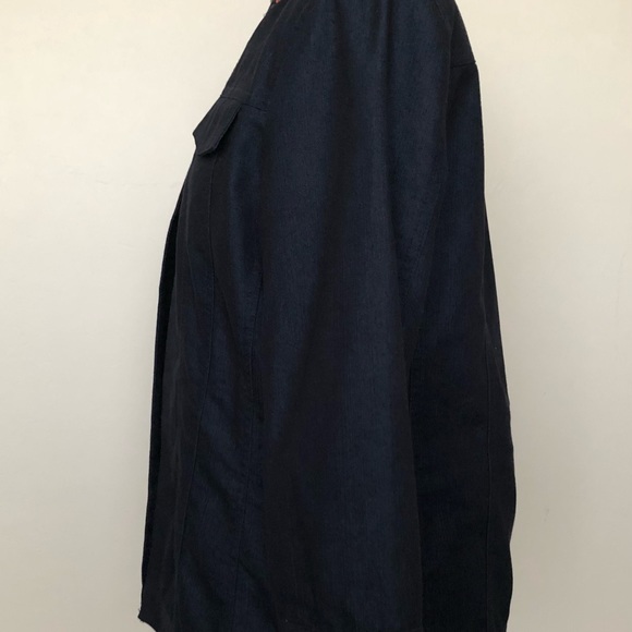 Alfred Dunner Womens 12 Open Front Denim Look 3/4 Sleeves Light Weight Jacket - Picture 5 of 10